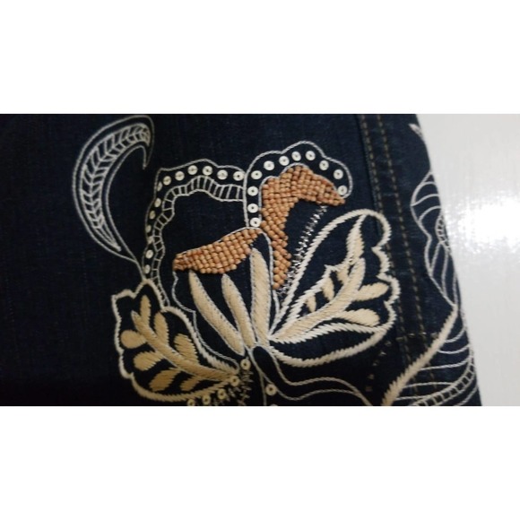 Dana Buchman Floral Embroidery Boot Cut Jeans Size 8 NWT - Picture 3 of 14